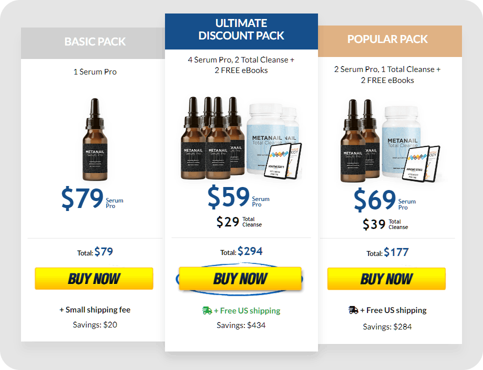 Metanail Serum Pro pricing tiers